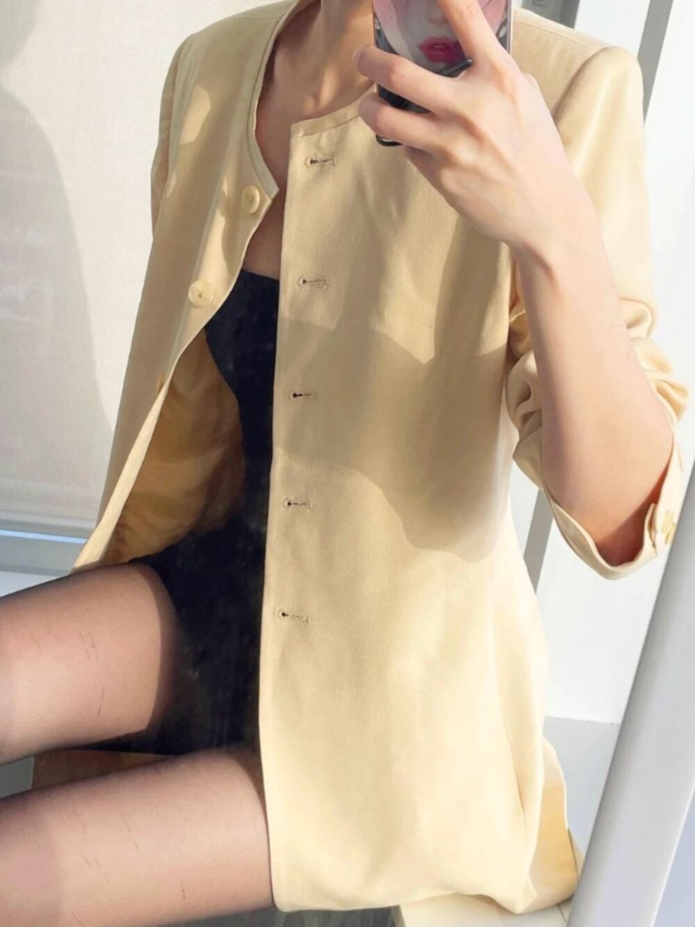 Mustard Baby Yellow Vintage Blazer Pastel Blazer